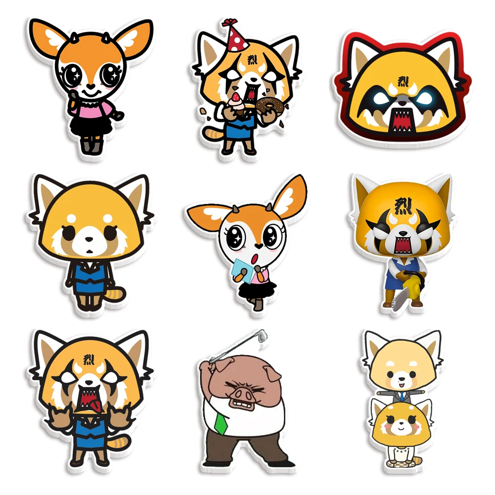 Japan Cartoon Comic Sanrio Aggressive Retsuko Flat Resin Planar Resin DIY Earrings Home Phone Case Bag Accessories 30 Pieces/Lot