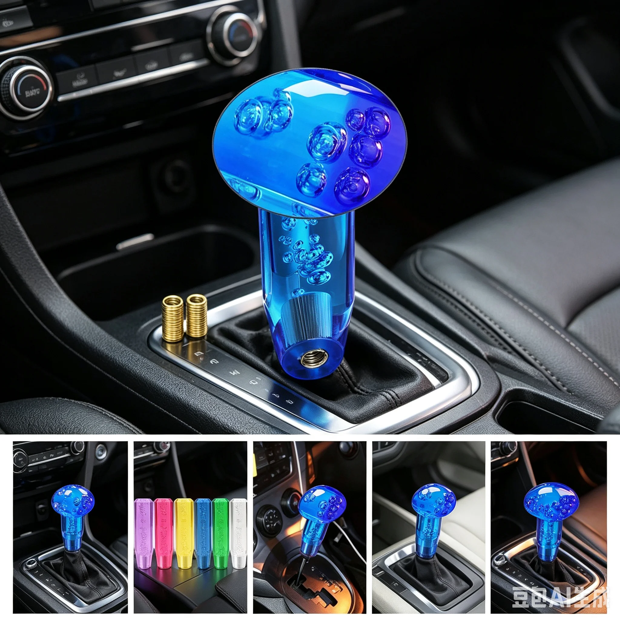 Car Resin Stitching Multicolor Gear Shift Knob Crystal Bubble Colorful Shifter Lever AT MT Fit For Honda Toyota Nissan