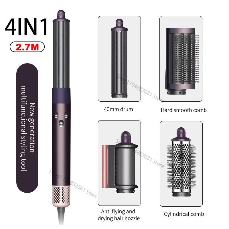 6IN1 Föhn Borstel Wrap 30/40mm Thermische Curling Rechttrekken 1300W Hot/Koude Lucht Auto haar Styling Elektrische Haardroger Borstel