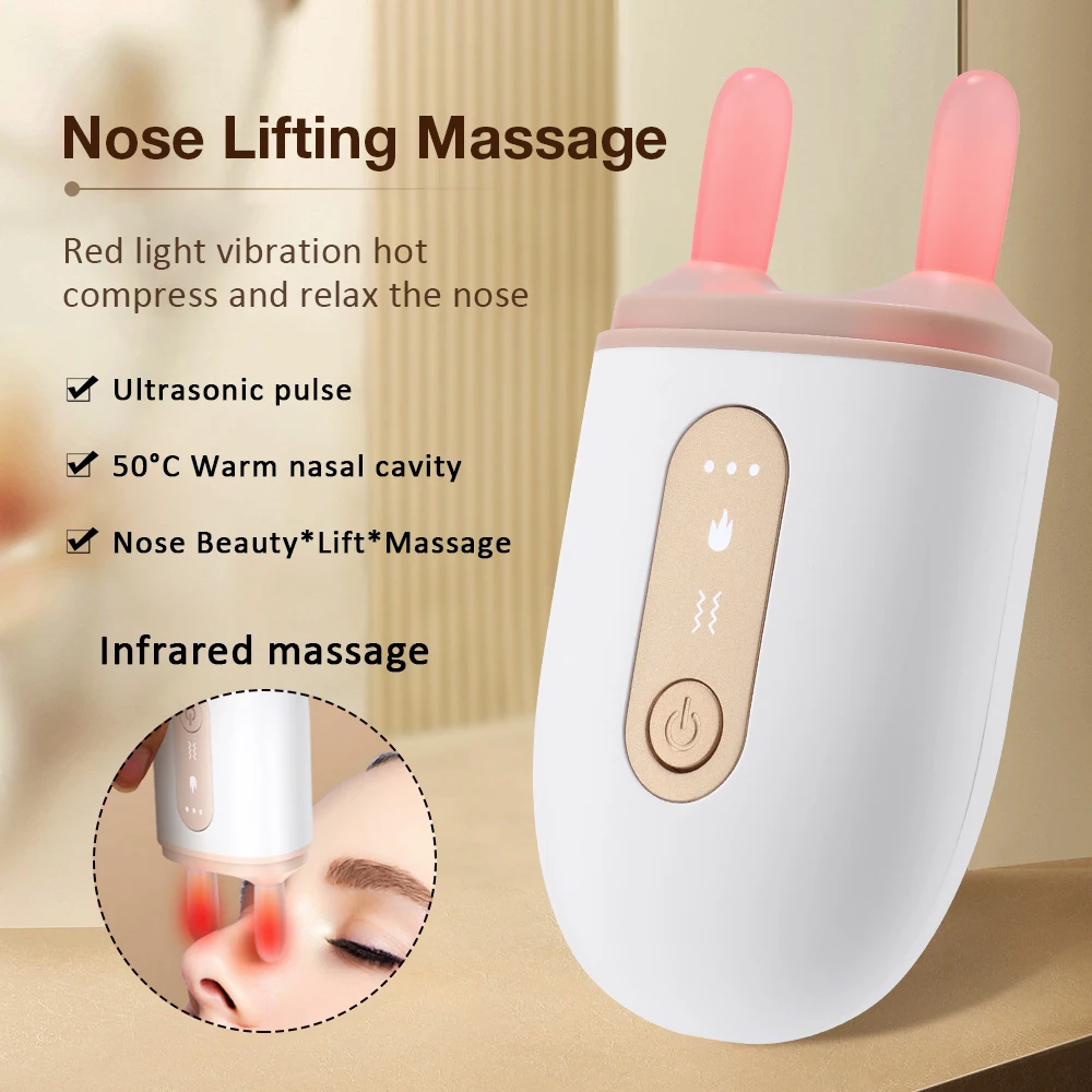 Electric Face Lifting Scraping Massage Red Light Heated Lifting Massage Reduce Nose Puffiness Trigger Point Vibration Massager