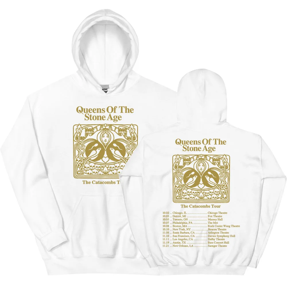 

The Catacombs Tour 2025 Hoodies QUEENS OF THE STONE AGE QOTSA Band Sweatshirts Fleece Loose Hooded Pullovers Men Clothing Unisex