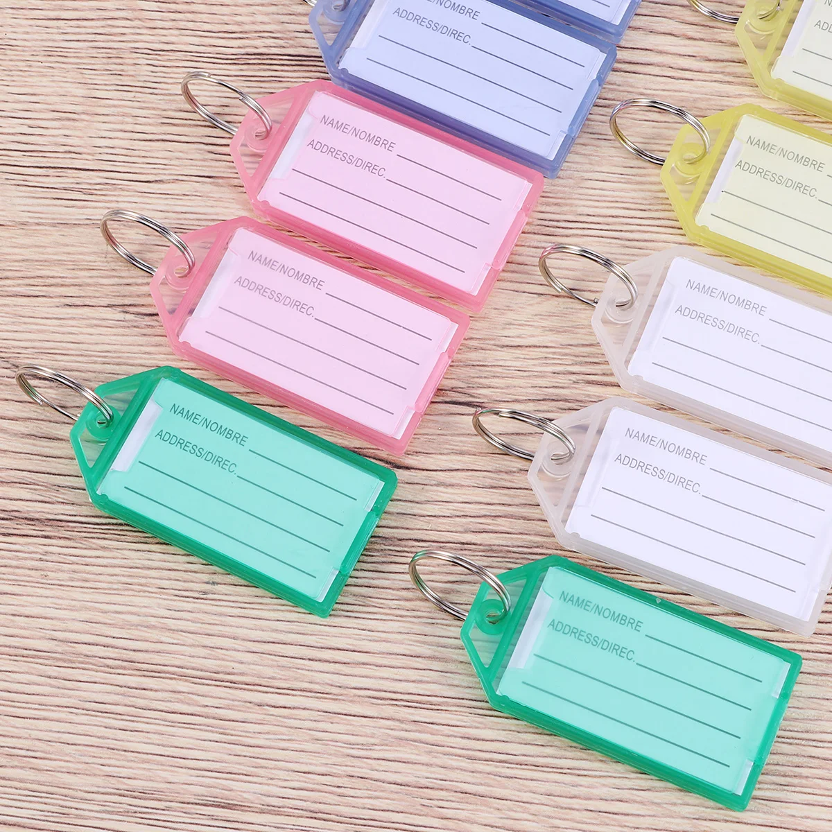 

100 Pcs Colorful Keychain Label Backpack Keyrings Labels Tag Name Jewelry Tags Bag for Backpacks Identifiers
