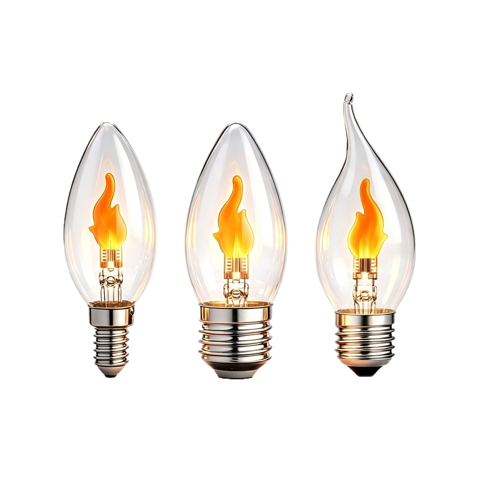 LED Candle Light C35 Flame Light 4W 220V 110V 1800k Yellow Edison Decorative Ambient Light Christmas Halloween