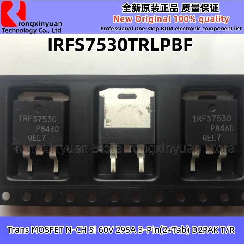 

5-20 шт. IRFS7530TRLPBF TO-263 IRFS7530 IRFS7530PBF IRFS7530TRL Trans MOSFET N-CH 60V 295A 3-контактный D2PAK оригинальный новый 100% качество