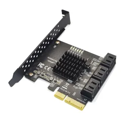 Tarjeta de expansión SATA 3 PCI Express de 6 puertos, controlador PCI-E/PCIE SATA, Multiplicador SATA SATA3, Chip ASMedia ASM1166 para HDD SSD