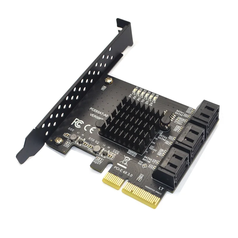 6 Port SATA 3 PCI Express Expansion Card PCI-E/PCIE SATA Controller SATA Multiplier SATA3 6Gbps ASMedia ASM1166 Chip for HDD SSD