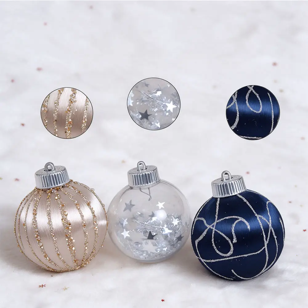 Hanging Christmas Ball Ornament Eight Centimeter Silk Thread Pearl Detailed Decor For Festive Tree Home Aesthetics