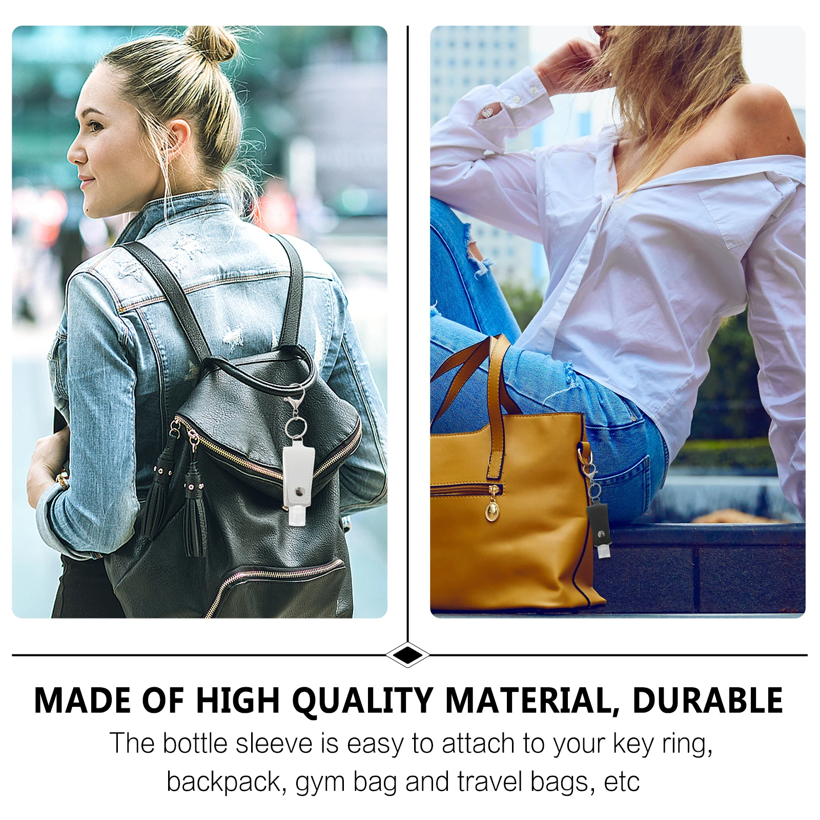 

2pcs 30Ml Empty Keychain Bottles Refillable Travel Portable Plastic Container Leakproof For Outdoor Hand Subpackaging