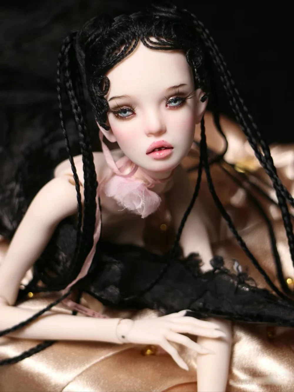 2024 New sd BJD doll 1/4 slightly fat body New girl lanniao Resin model joint doll Missing teeth give eyes free from stock shipp