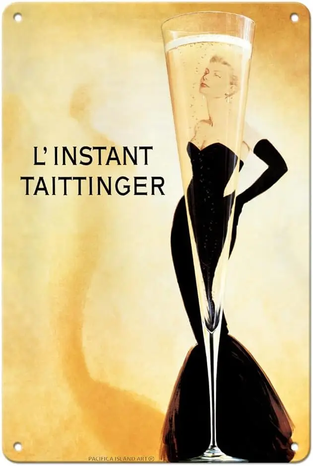 Pacifica Island Art L’Instant Taittinger (The Taittinger Moment) - Champagne Advertisement - Grace - Vintage Advertising P  sign