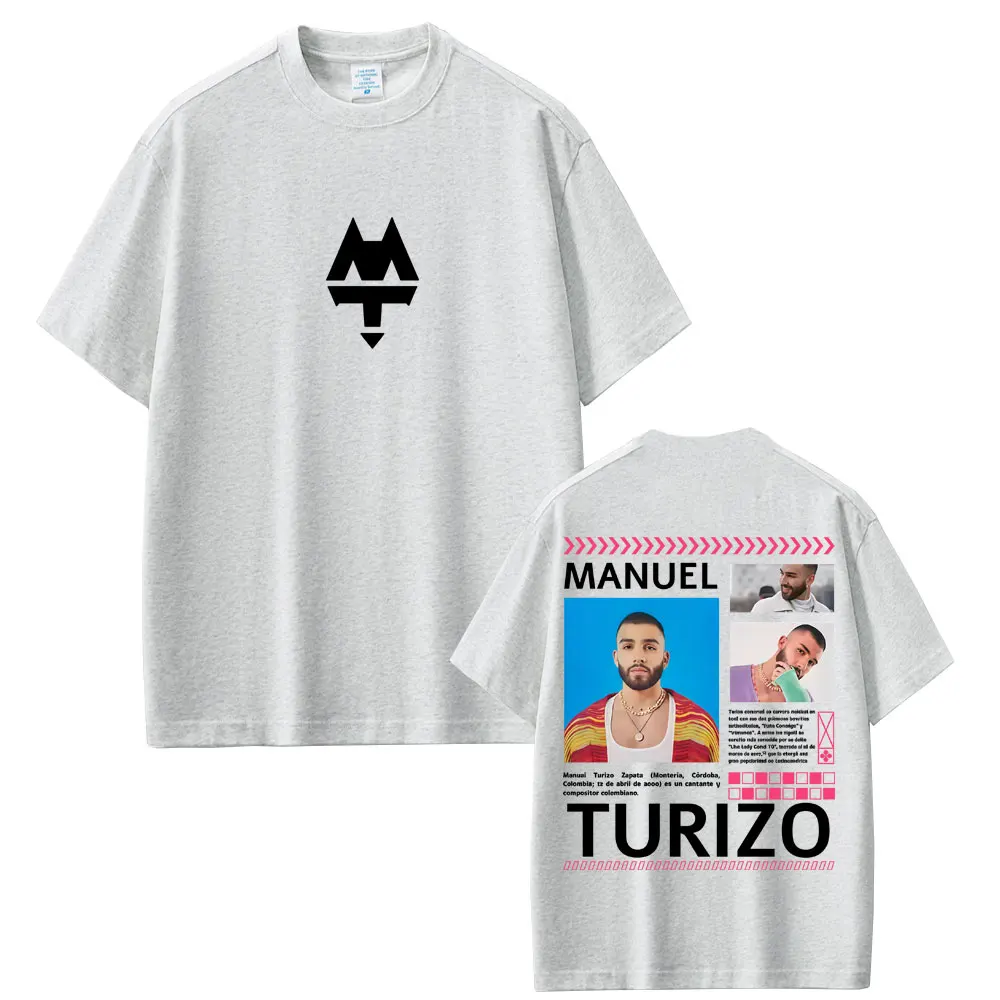 Rapper Manuel Turizo Graphic T Shirt Men Women Clothing Hip Hop Fashion Pop Music T-shirts Men's Casual Cotton Vintage T-shirt