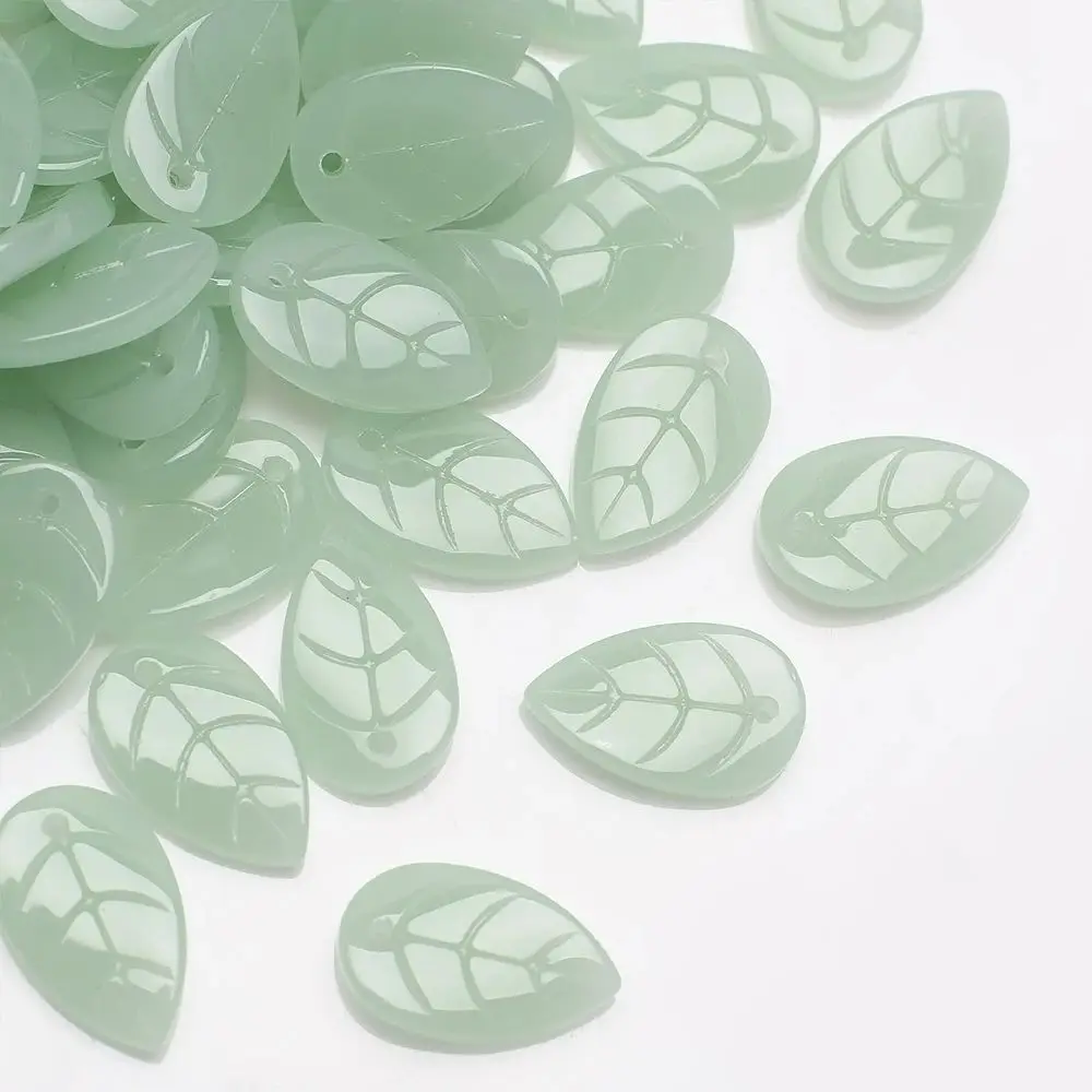 50 Stuks 10x18mm Glad Glas Blad Kralen Kristal Kralen Losse Kralen Voor Sieraden Maken Diy Armband ketting Oorbel Accessoires