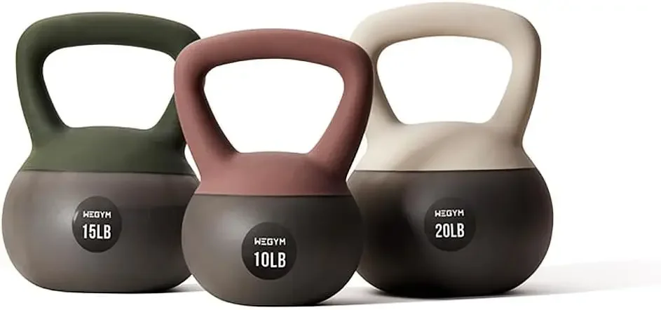 Kettlebells with Cushioned Impact-Resistant Base and Anti-Slip, Wide-Grip Handle for Home Workouts, Weightlifting, and Pers