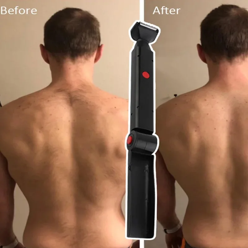 

Portable men's body hair removal device, foldable painless function, home black back shaver, USB rechargeable battery