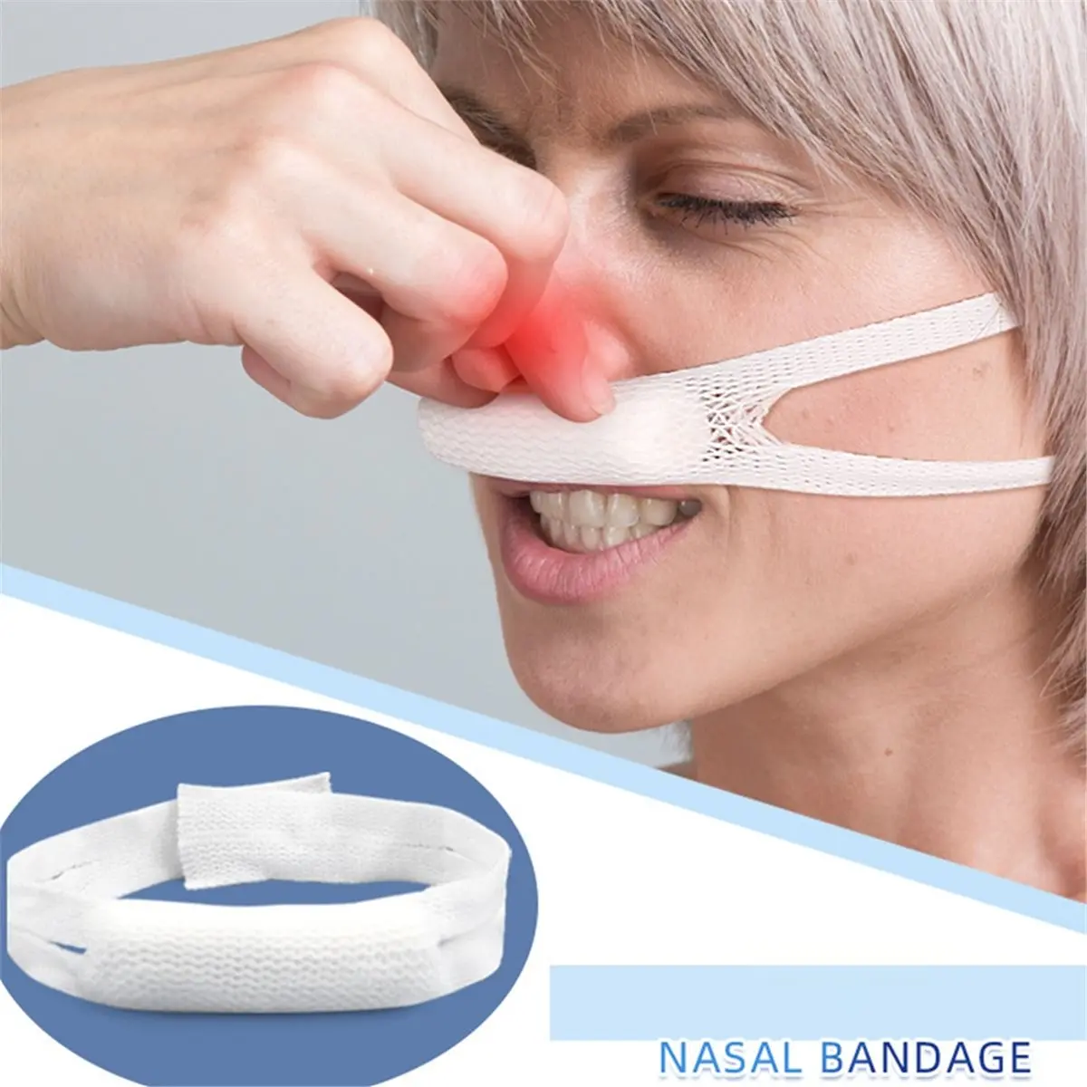 PROMOTION~ 5pcs Elastic Nose Bandage External Nasal Bandage Stretchable Waterproof Nose Elastic Bandage with Mesh Lugs