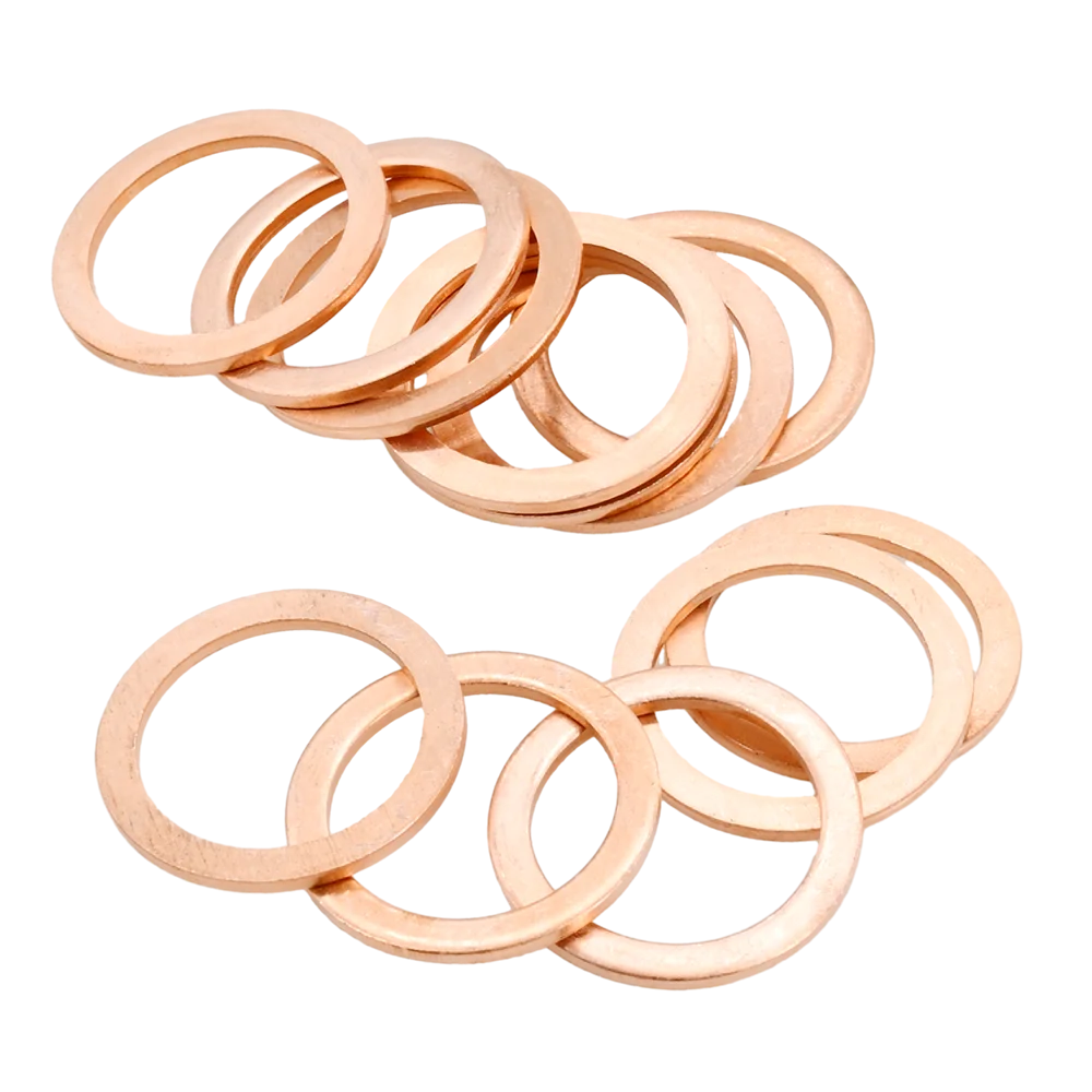M5 M6 M8 M10 M12 M14 M16 M18 M20 Solid Pure Copper Washers Set 1mm 1.5mm 2mm Copper Gaskets Oil Sealing Ring For Sump Plugs
