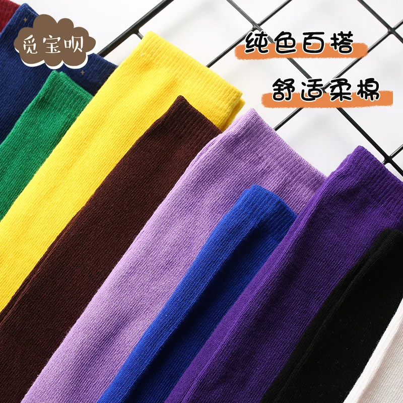 Girl socks Sport  socks spring summer candy colored baby Student School Knee medium-sized trendy Kids socks