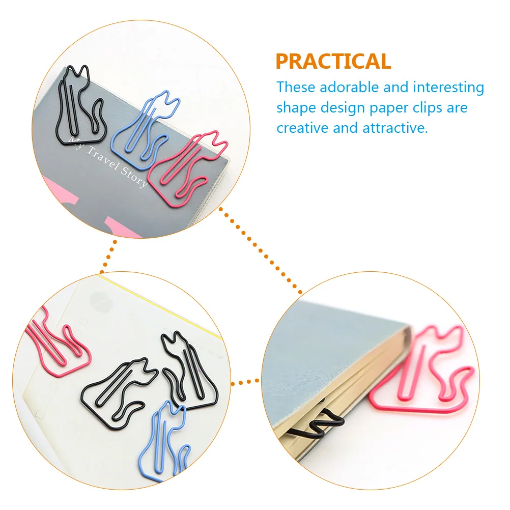 

24 Pcs Shaped Metal Paper Clips Adorable Animal Design Office Metal Paper Clips School Supplies Random Colors