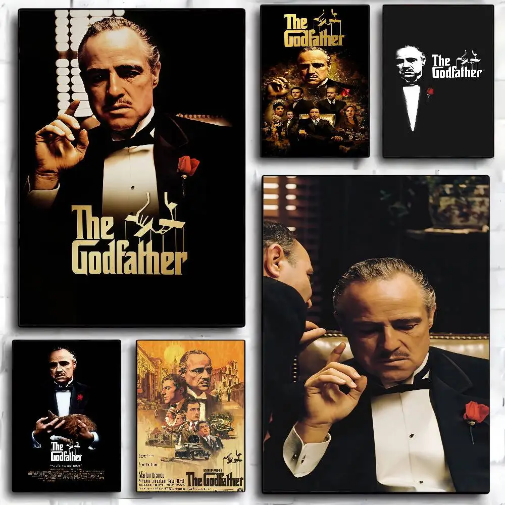 The Godfather Classic Movie Vintage Posters Sticky Whitepaper Sticker DIY Room Bar Cafe Room Wall Decor