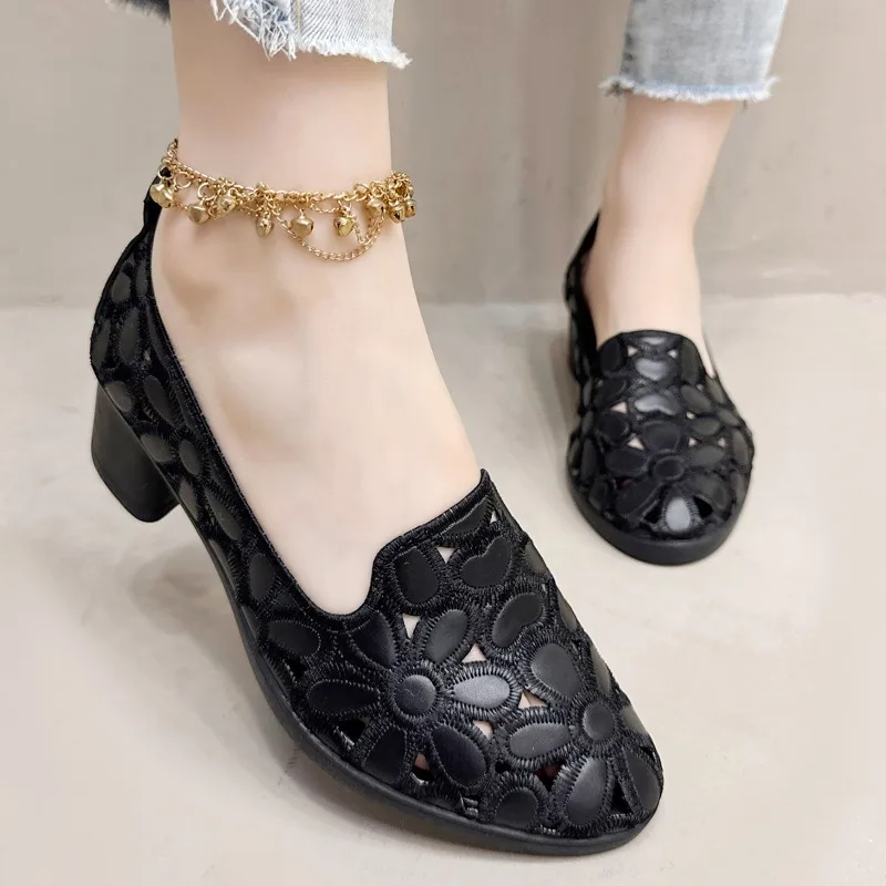 

2025Неглубокие туфли на плоской подошве Doug, однотонные слипоны с цветочным принтом, повседневные дышащие балетки, лоферы, удобная женская обувь