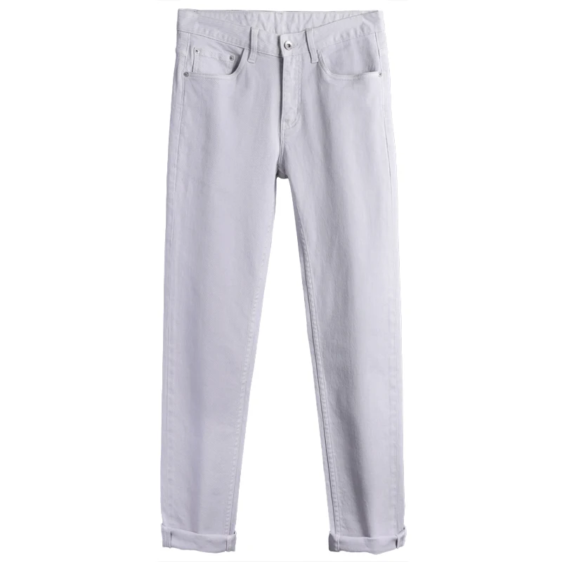 2024 spring and summer new high-grade alabaster gray high-end business and leisure with thin small straight jeans men's pants