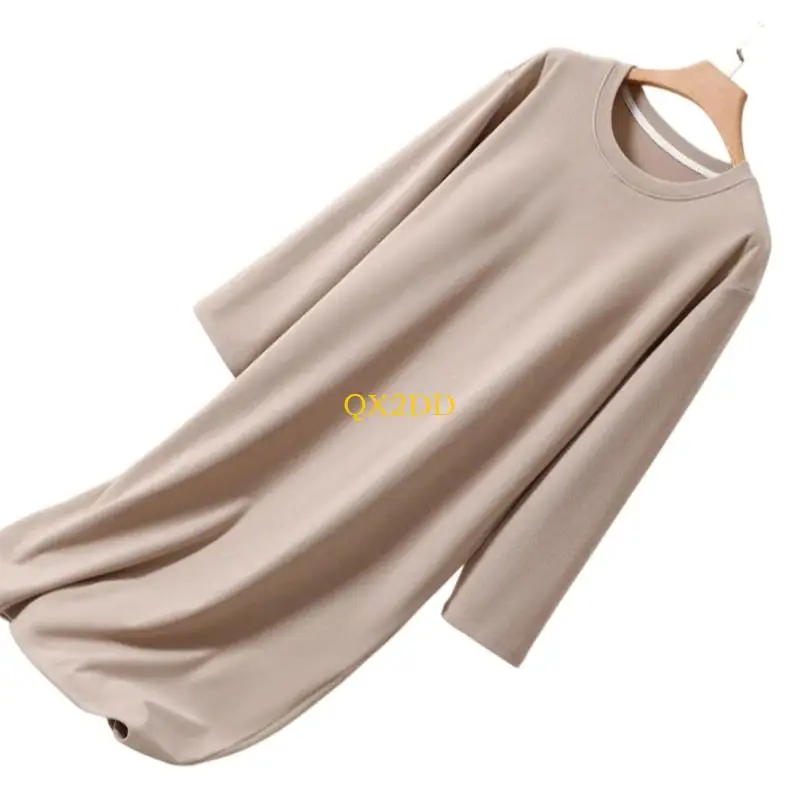 QX2D Samtweiche, dehnbare Nachtwäsche für schwangere Frauen, Winterkomfort-Nachtwäsche