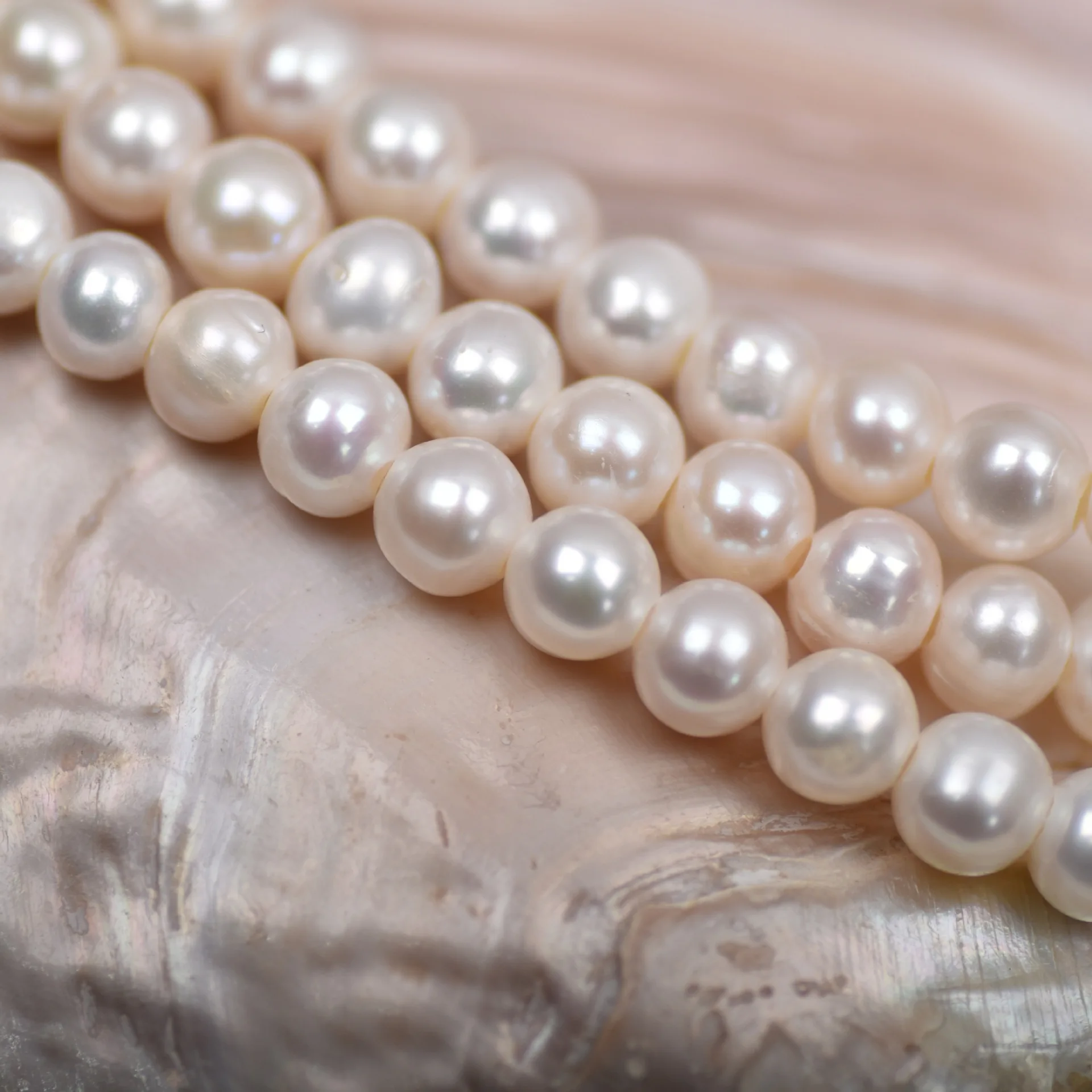 

Natural freshwater pearls DIY loose beads 9-10mmnear near round bead jewelry accessories