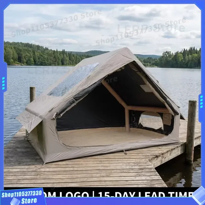 Inflatable Tent 6.3sqm Premium Black Coating UV50 Protection Waterproof Summer Cooling Air House