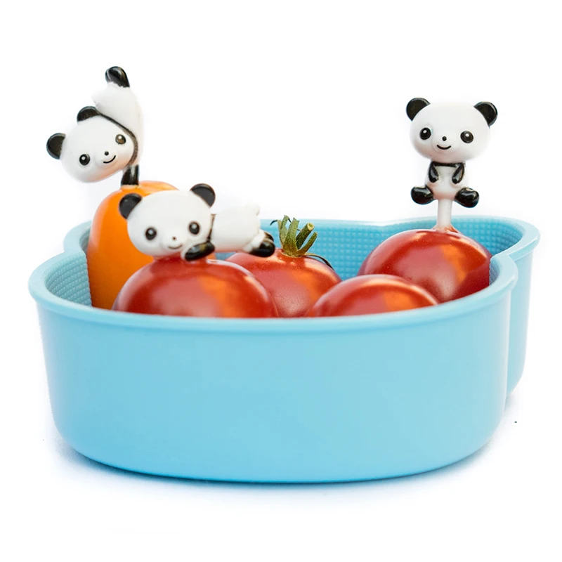 8pcs/set Mini Cartoon Panda Fruit Fork Kids Snack Dessert Pick Cake Bento Lunches Party Decoration Forks