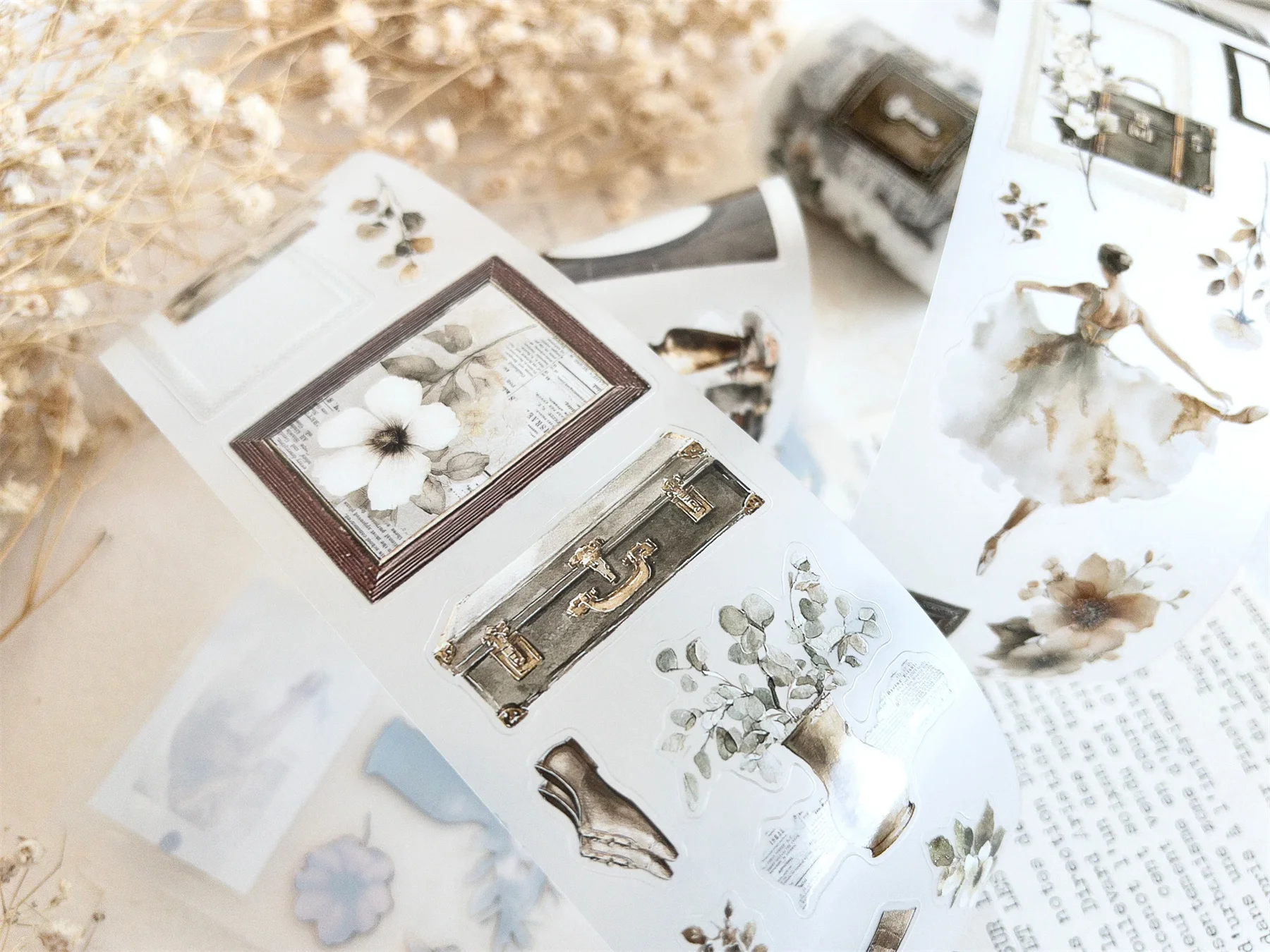 Creawithgaby Vintage Nostalgia Washi PET Tape DIY Card Making Scrapbooking Decorative Sticker