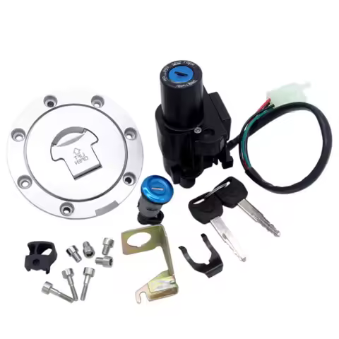 Motorcycle 4 Wire Ignition Switch Lockset Seat Lock Fuel Tank Cover Key For Honda CBR 1000RR 2004-2007 CBR 600RR 2003-2006