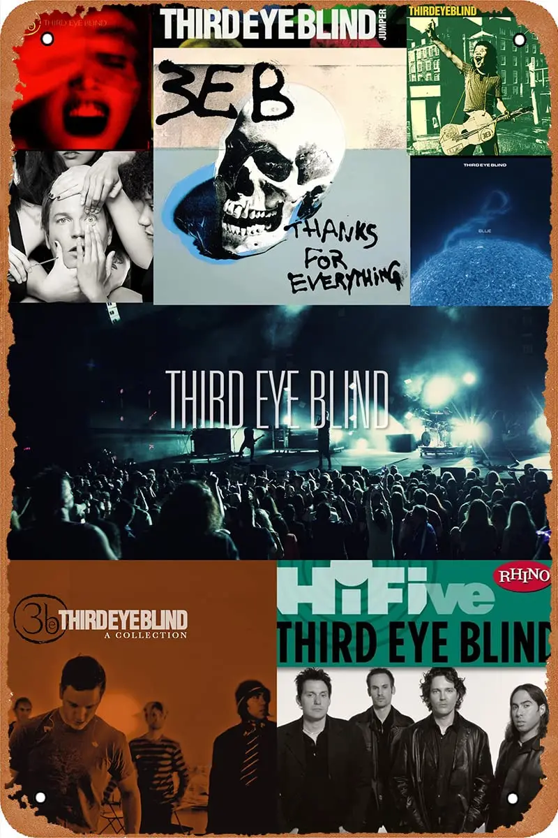Third Eye Blind Poster Music Tin Sign Vintage Retro Style Metal Sign for Wall Decorative 8x12 Inch sign
