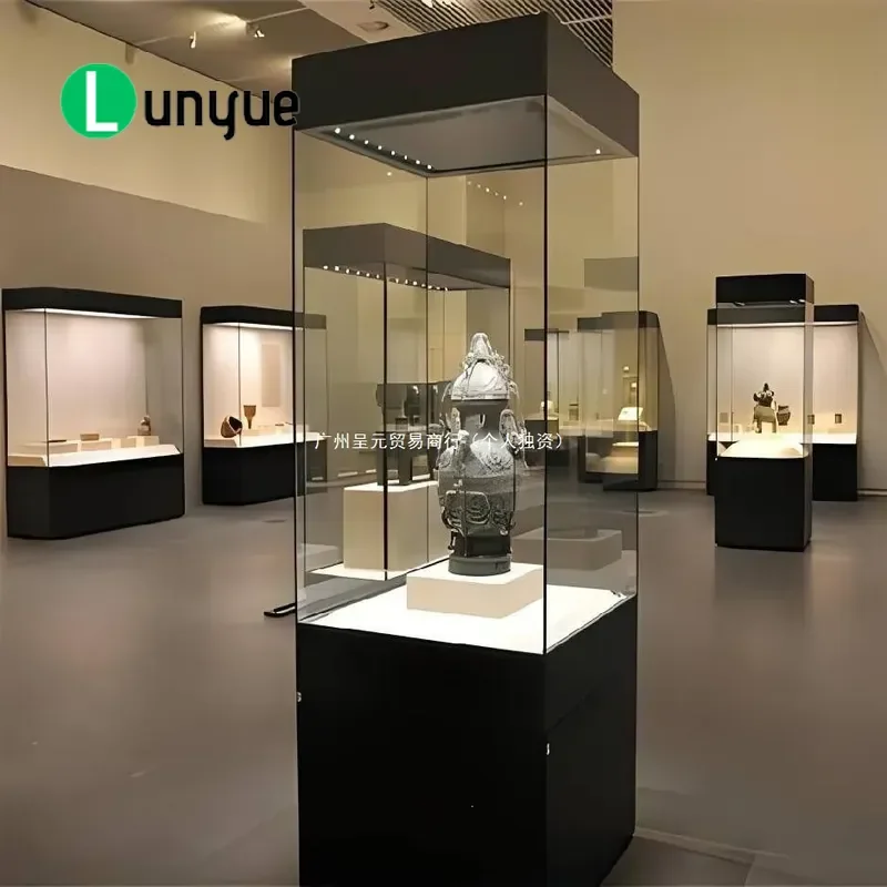 Glass Display Cabinet for Jewelry Jade Museum Relics Exhibition Counter Showcase Storage Furniture with Clear Visibility
