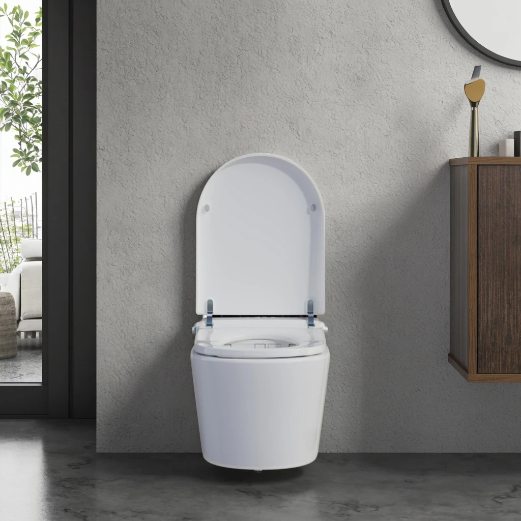 8813T Dayao Simple White Elongated Wall-hung One Piece Smart Intelligent Automatic Flushing Remote Control Heated Seat Home Use