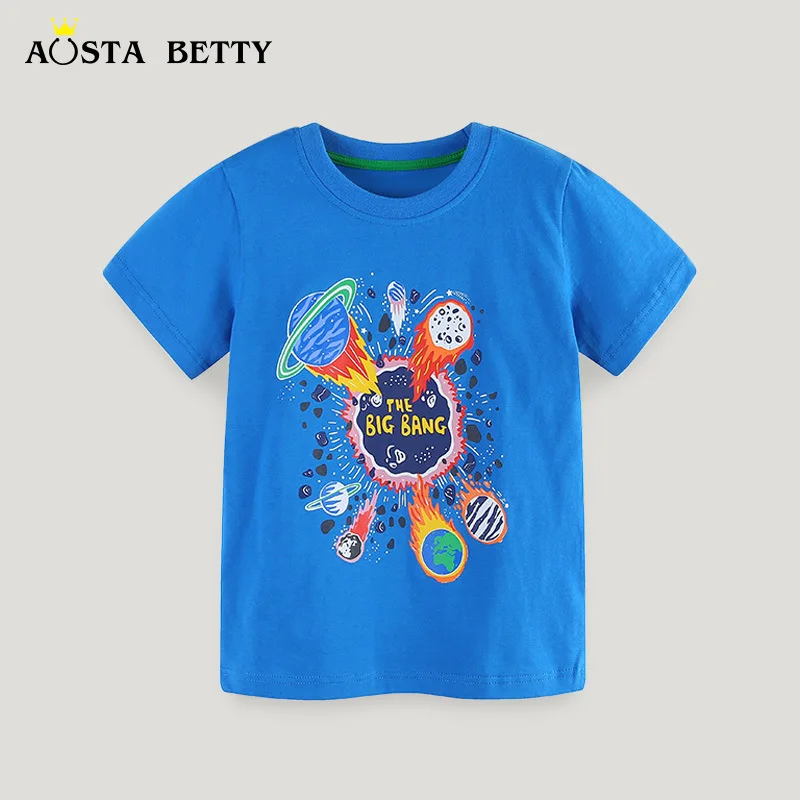 

Wind BoyTT-shirt24Summer New Cartoon Star Print Sweatshirt Children's round Neck Short Sleeve TopAosd