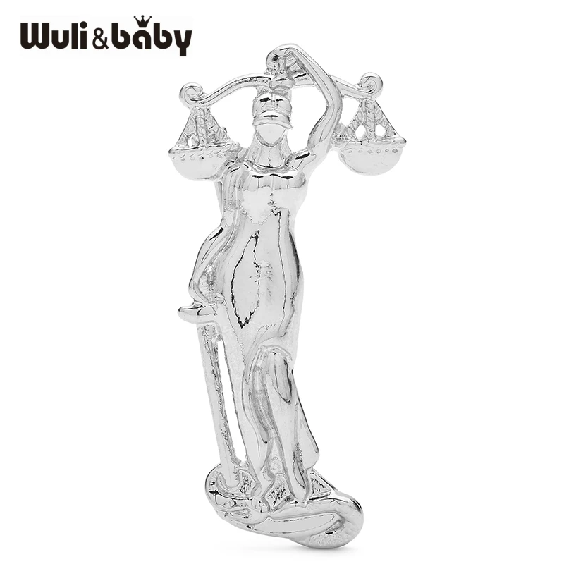 Wuli&baby Metal Libra Brooches For Women Unisex 2-color Alloy Zodiac Party Office Brooch Pins Gifts