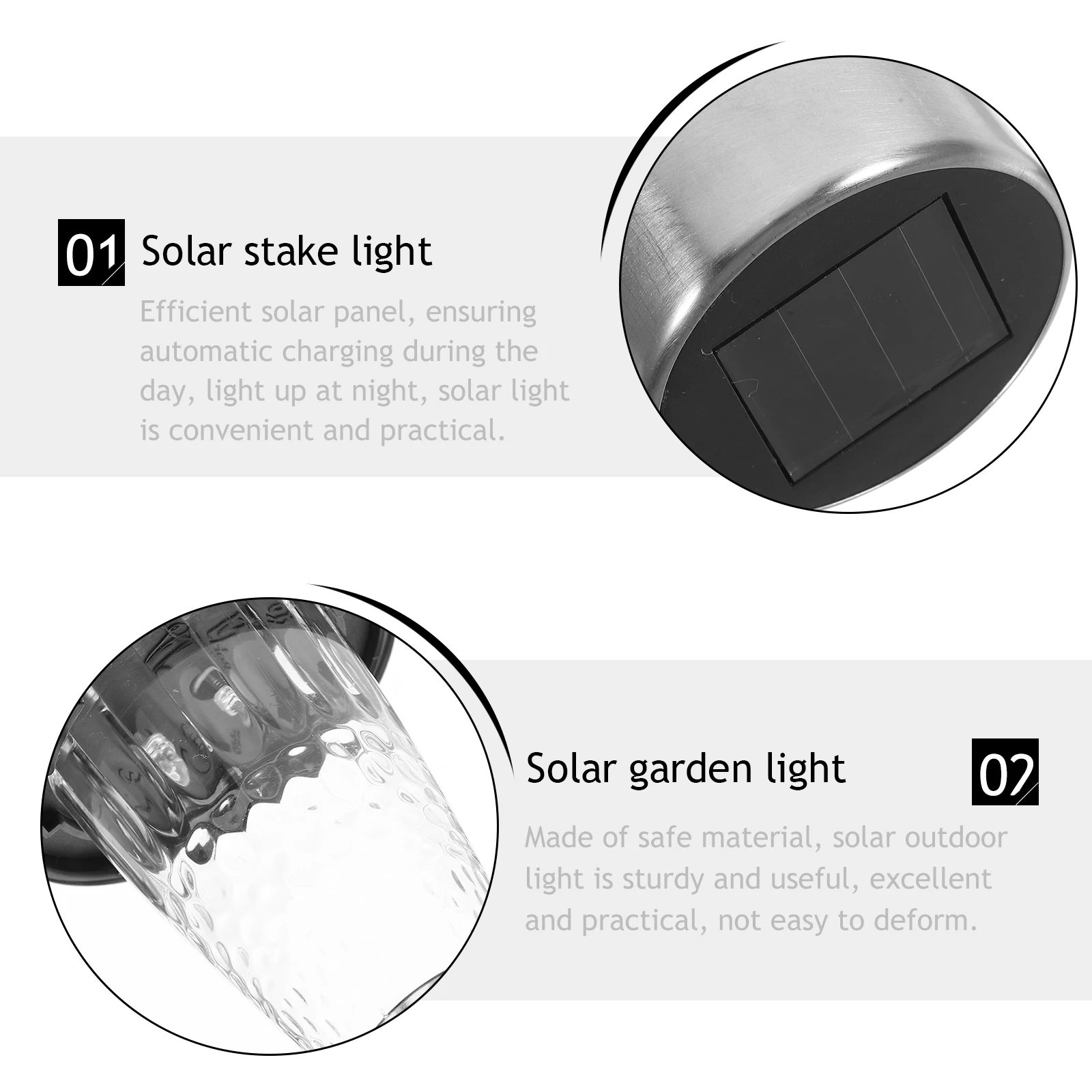 

Solar Garden Light Outdoor Lights for Wood Pile Lawn Lamp Stainless Steel Decorative