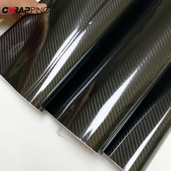 5D Glossy Carbon Fibre Vinyl Wrap Car Stickers Motorcycle Stickers Waterproof No Bubbles for Door Mirrors Pillars Car Interior