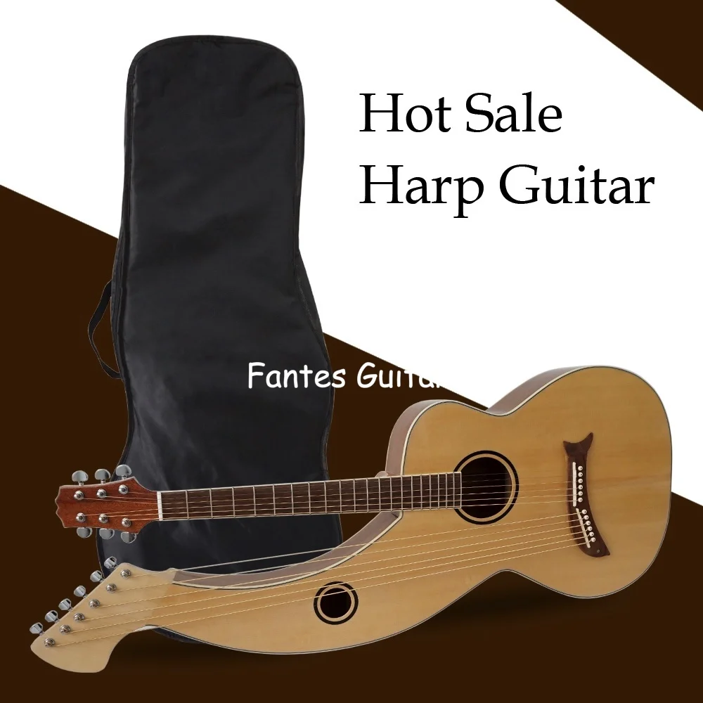 

2026 New 12 Strings Harp Acoustic Guitar with Bag