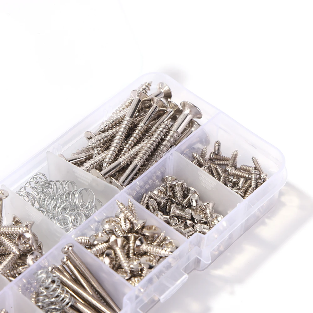 226pcs Electric Guitar Screws Kit for Pickguard Back Plate Mount Bolt Musical Instruments Part with Storage Box DIY Luthier Tool