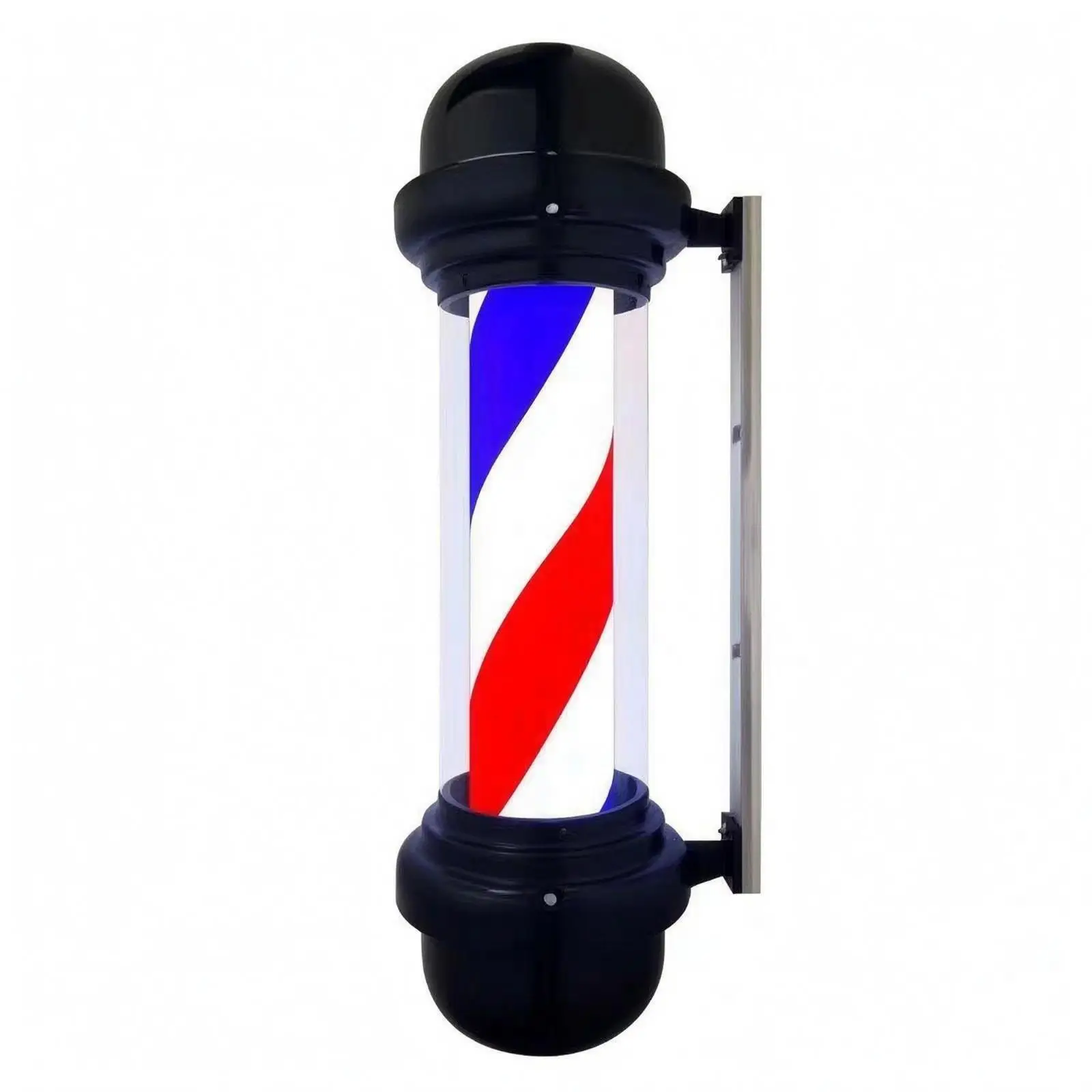 Wall-Mounted Barber Pole Light Classic Red, White, and Blue Stripes Barber Shop Sign Light Rainproof