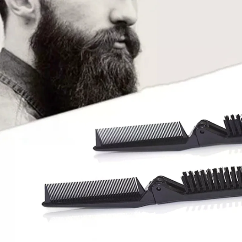 Soft Boar Bristle Hair Comb Portable Travel Beard Brush Foldable Massage Anti Static Hairdressing Styling Tool Women Men Gift