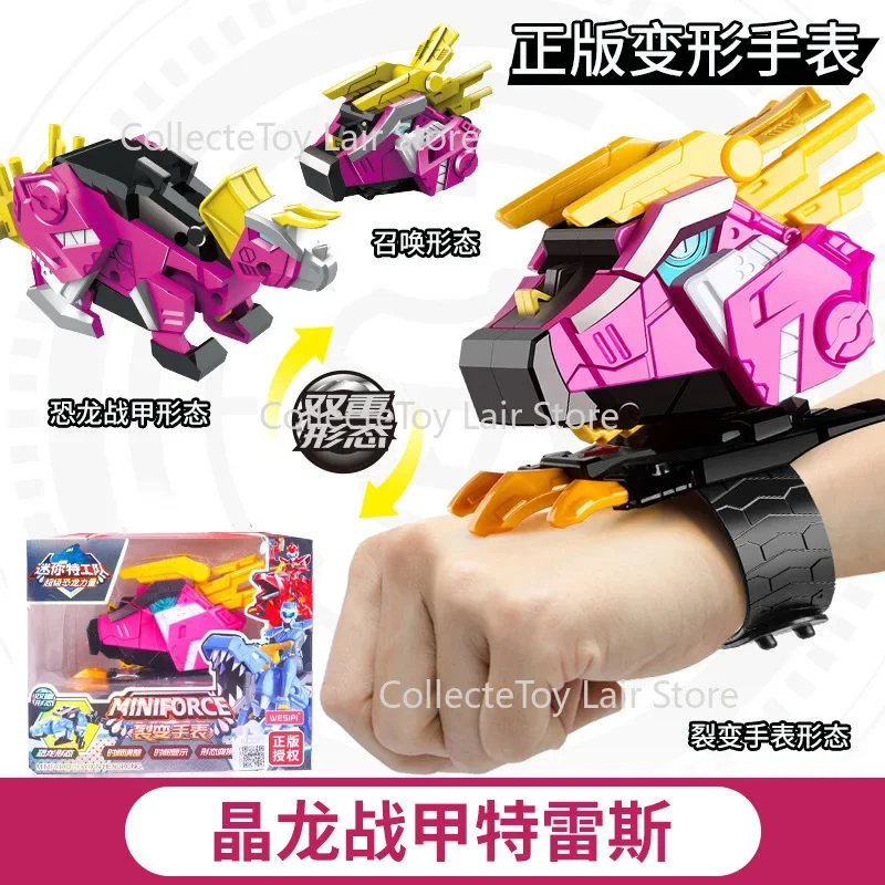 2025 Mini Force TV véritable Service montre jouet garçon Mecha Robot Ruper dinosaure puissance déformation jouet costume figurines d'action enfants cadeaux