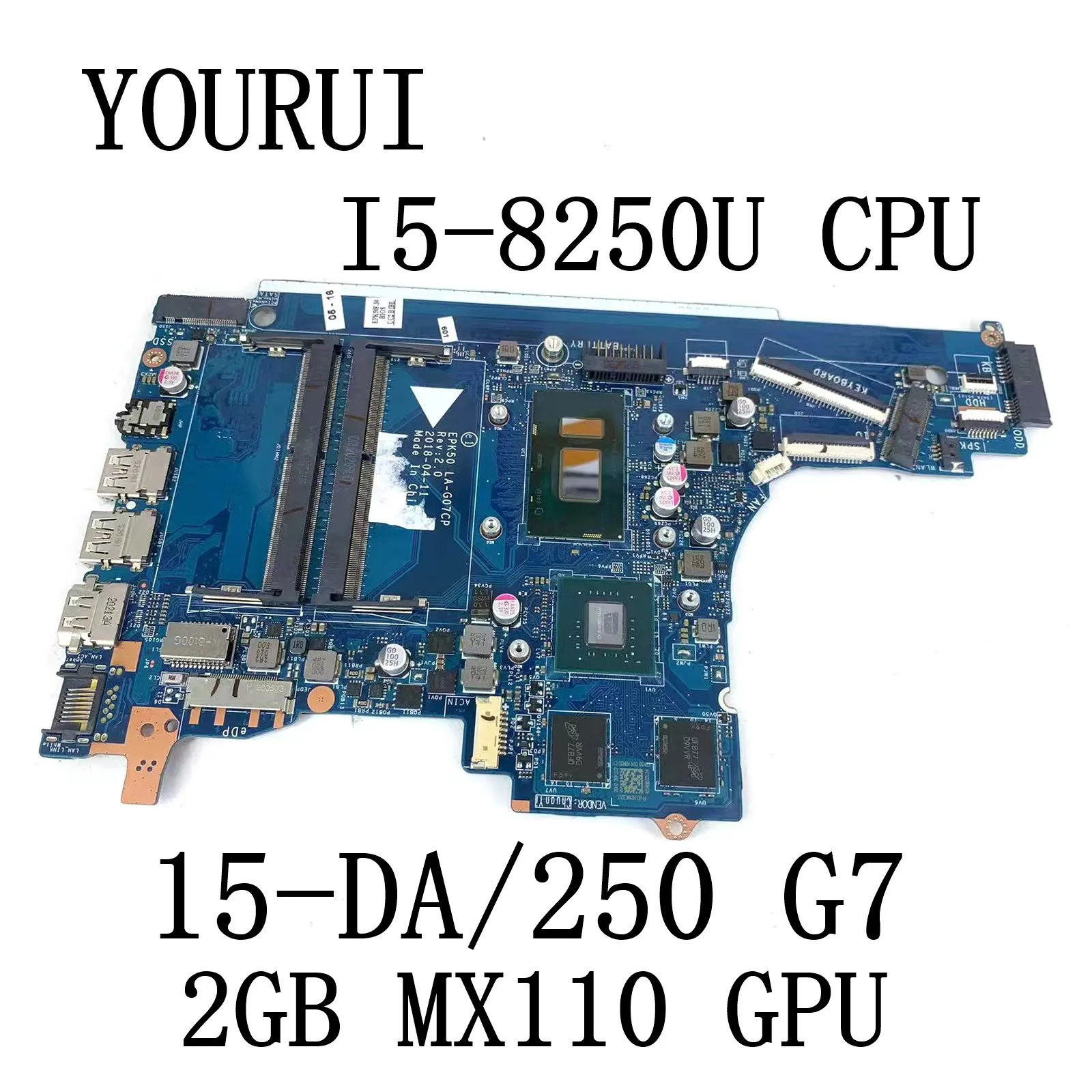 Epk50 اللوحة الأم لجناح حصان 15z-da 15z-da/g7 ، مع وحدة المعالجة المركزية و 2gb mx110 gpu