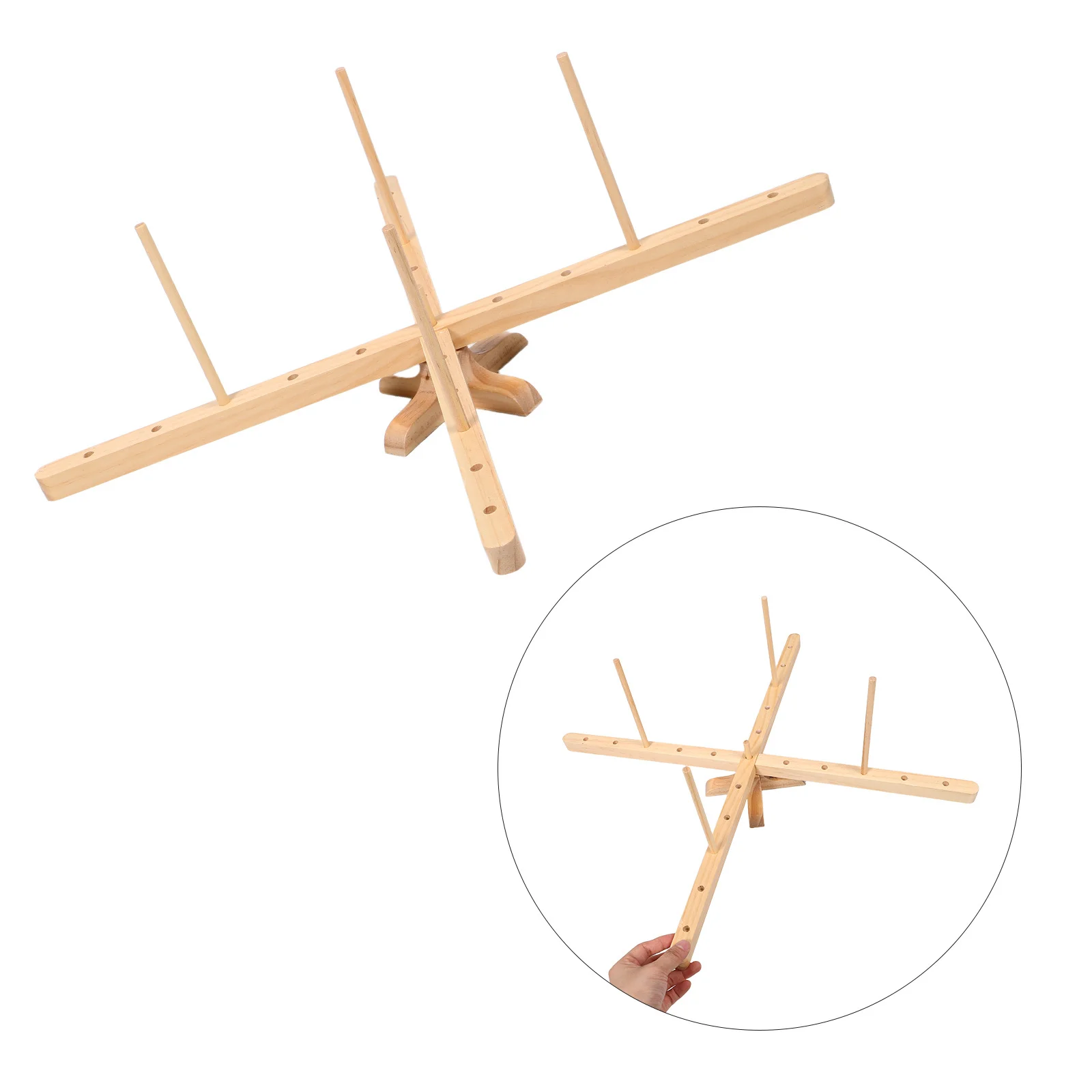 

1pc Wooden Winder Compact Rotatable Swift For Hand Knitting Natural Wood Yarn Holder - Yarn Winding Tool For Home Crafting