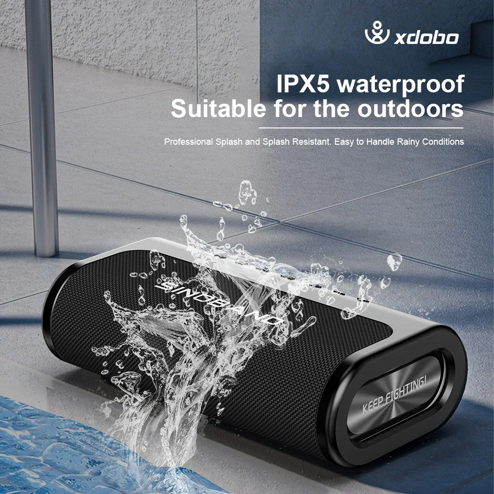 Outdoor Portable Wireless Bluetooth Speaker 80W High Power Subwoofer IPX5 Waterproof Soundbox Intelligent Noise Reduction Bass