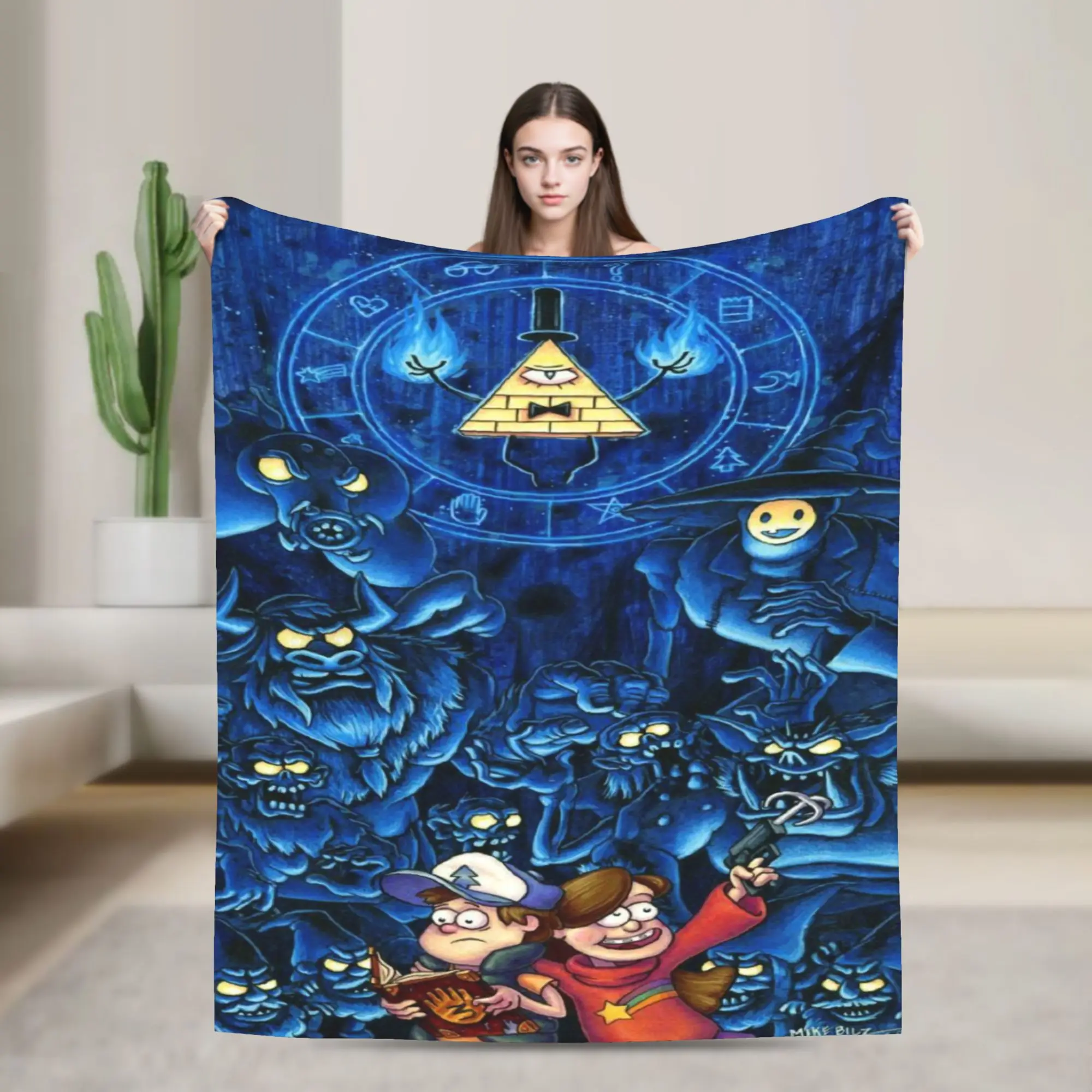 Gravitys Falls Throw Blanket for Couch  Fuzzy Soft Plush Blanket 50x60 Inch Multi-size Bedspreads for All Seasons