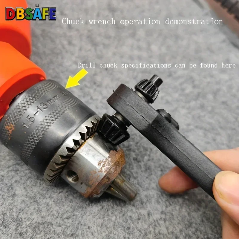 Chave de mandril especial para broca elétrica, economia de trabalho, 2 em 1, catraca, desmontagem rápida, chave de três mandíbulas, acessório de broca, 1 peça