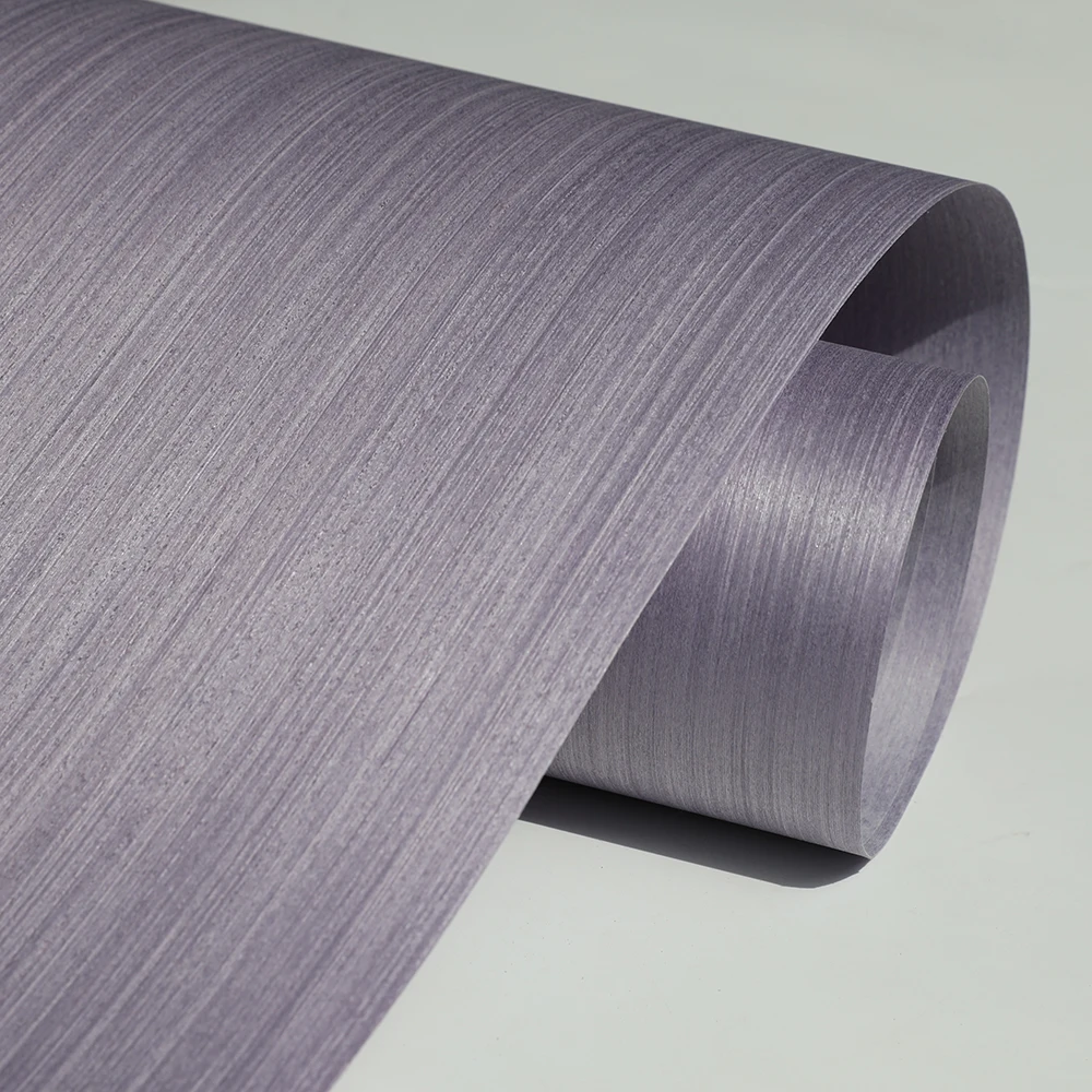 100% Real Purple Wood Veneers Wallcoverings DIY Furniture Natural Material Bedroom Cabinet Table Skin Size 250x58CM Chapa