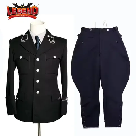 M32 German Black Cavalry Tunic Military Soilder Uniform Suit Men Top Pants Suit Combat Costume Halloween Custom Made